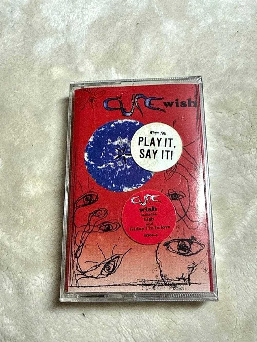 New THE CURE Wish 1992 vintage SEALED - Cassette Tape W/HYPE STICKER